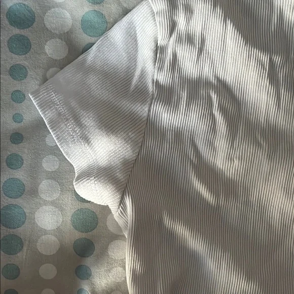 Garage White Ribbed Crop Top - Picture 5 of 6